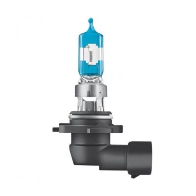 Lâmpada halogénea automóvel com vidro azul e base preta