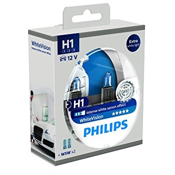 Embalagem de lâmpadas para carro Philips WhiteVision H1 12 V branco