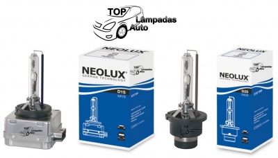 Lâmpadas automóveis NEOLUX com embalagens azuis e brancas