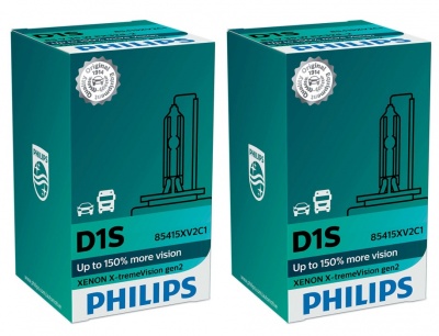 Caixas verdes de lâmpadas Philips D1S para automóveis