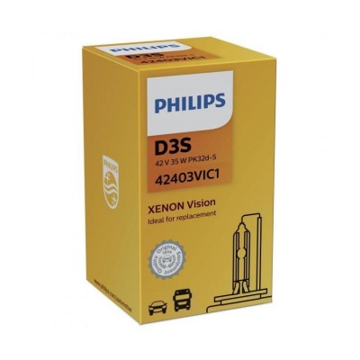 Embalagem amarela de lâmpada automóvel Philips D3S
