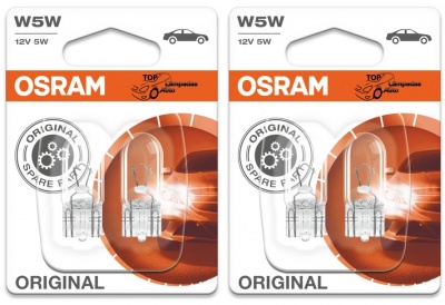 Embalagens de lâmpadas automóveis OSRAM W5W 12V 5W