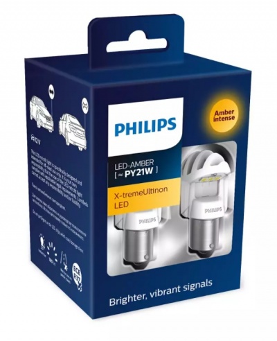 Embalagem azul de lâmpadas LED Philips para sinais de luz de automóvel