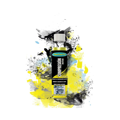 Frasco de líquido amarelo para motor TRA TAUTO COMPRESSIÓN MOTOR