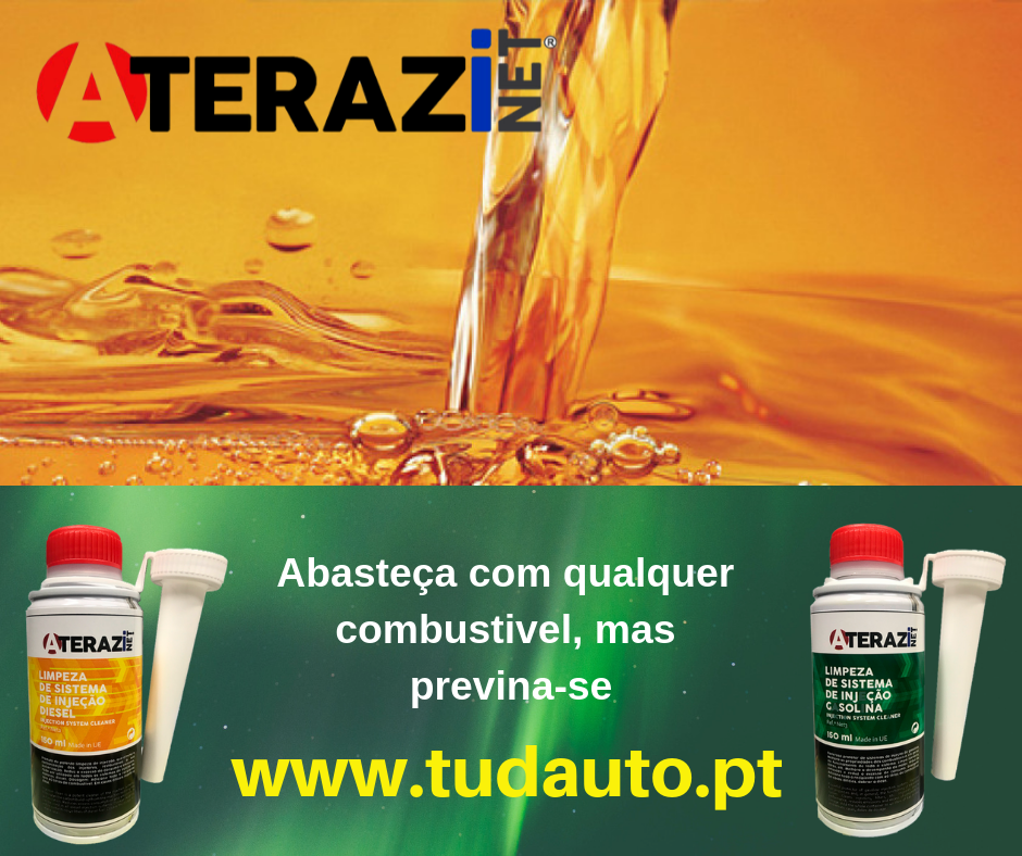 Publicidade de produtos ATERAZI para limpeza de sistema de combustível e óleo de motor