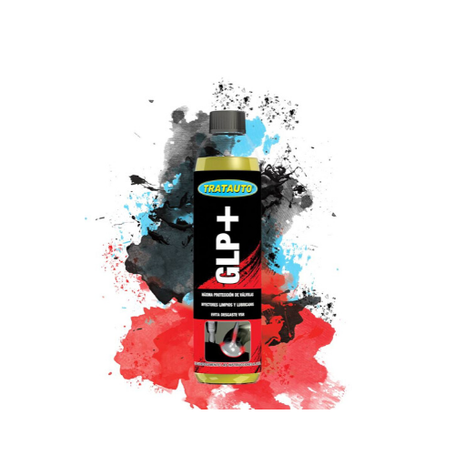Frasco de produto Trat Auto GLP+ com tampa preta