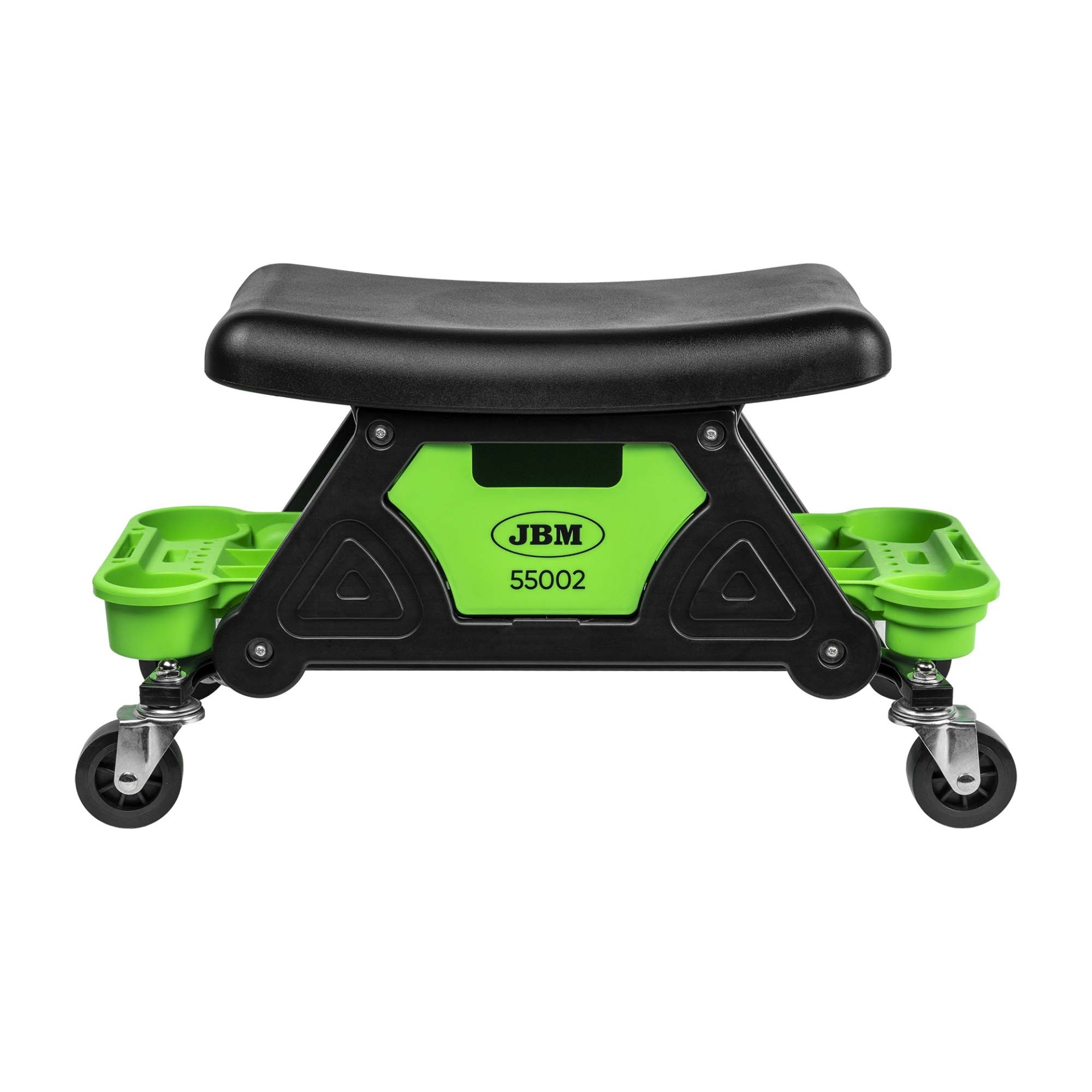 Banco de Aço para Detailing JBM 55002 Assento verde e preto com rodas e marca JBM