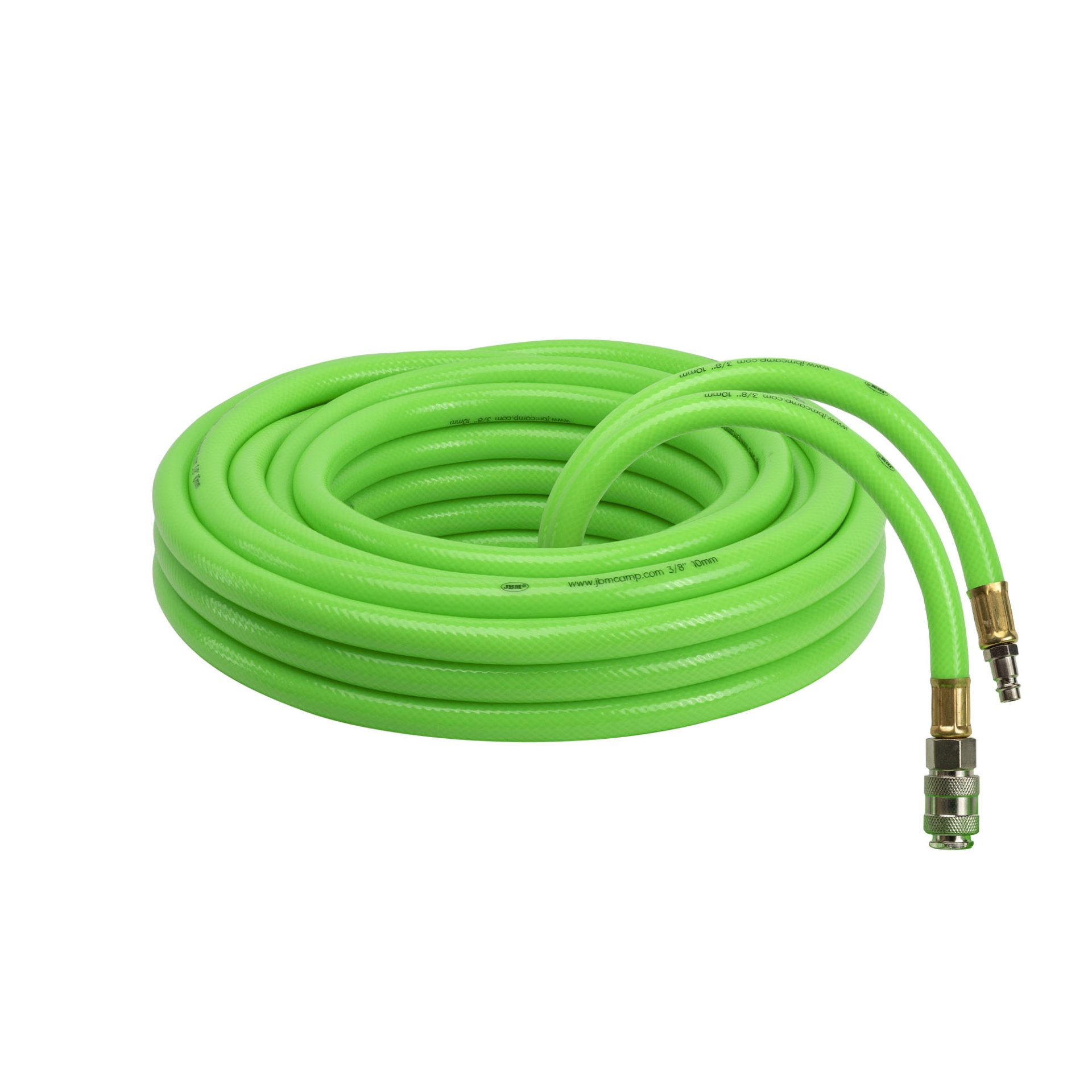 MANGUEIRA DE AR REFORÇADA 20M (Ø 10MM) | JBM 54793 Mangueira verde texturada com conetores metálicos