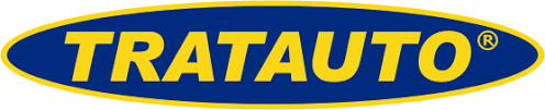 Logótipo oval azul e amarelo com texto TRATAUTO