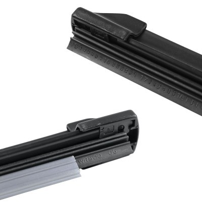 escovas limpa para-brisas pretas com lâmina cinza sobre fundo branco