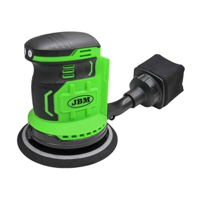 Lixadora elétrica orbital verde e preta com saco coletor preto