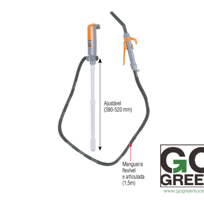 Bomba manual ajustável para líquidos com mangueira flexível da Go Green