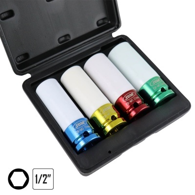 Conjunto de soquetes de impacto com base colorida em caixa preta