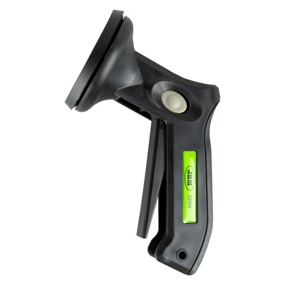 Suporte com ventosa preta e botão branco para carro