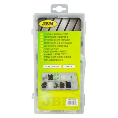 Estojo de clips plásticos JBM para Volkswagen com 85 peças