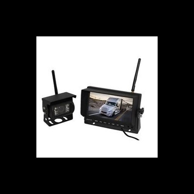 Conjunto de câmara de vigilância com monitor e antenas preto