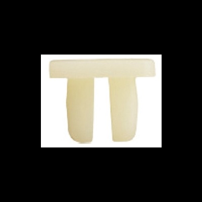 Clipe plástico branco formato T para fixação