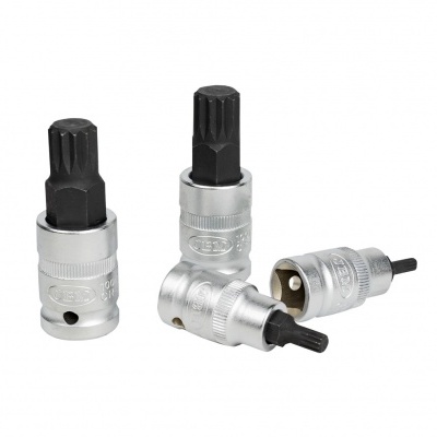 Conjunto de quatro soquetes metálicos com pontas pretas