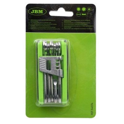 Kit ferramentas JBM com chaves hexagonais em suporte transparente e cartão verde