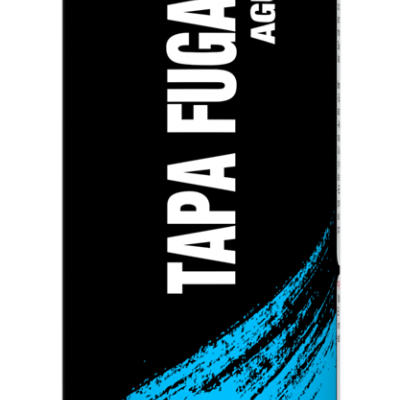 Frasco preto e azul do produto TRATAUTO TAPA FUGAS AGUA para radiadores.