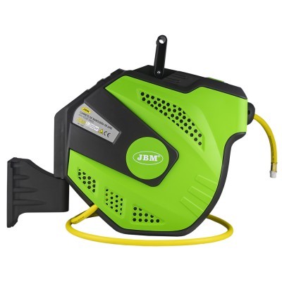 Recipiente ensacador para ar comprimido JBM verde e preto com tubo amarelo