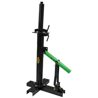 Espantador hidráulico de toros preto e verde com alavanca e base metálica