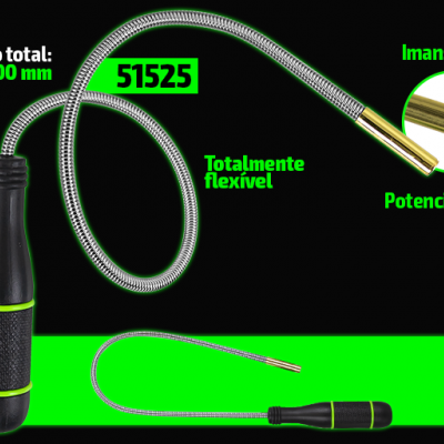 Extracto flexível preto e verde com ponta magnética