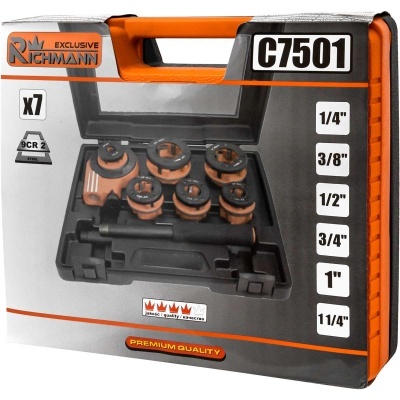 Estojo de ferramentas RICHMANN EXCLUSIVE C7501 com 7 peças em preto e laranja