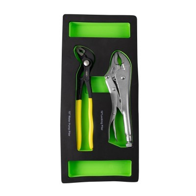 Conjunto de alicates em estojo preto e verde