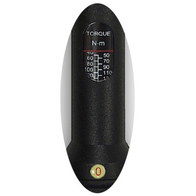 Mostrador de torque preto com escala e marcador 0 amarelo