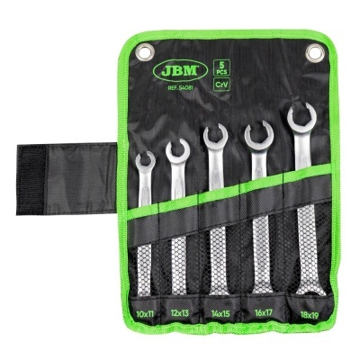 Conjunto de 5 chaves de boca JBM com bolsa preta e verde