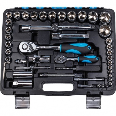 Conjunto de ferramentas de soquetes em mala preta com 43 peças