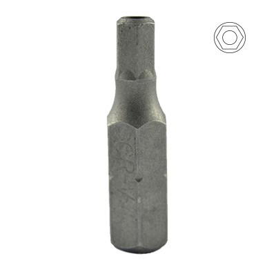 Ponta de ferramenta hexagonal metálica cinzenta