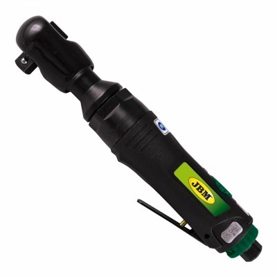 Chave de catraca pneumática preta com detalhes em verde e amarelo da marca JBM