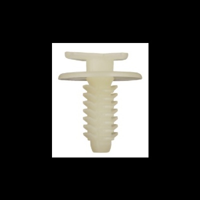 Prendedor de plástico branco com ranhuras e cabeça plana