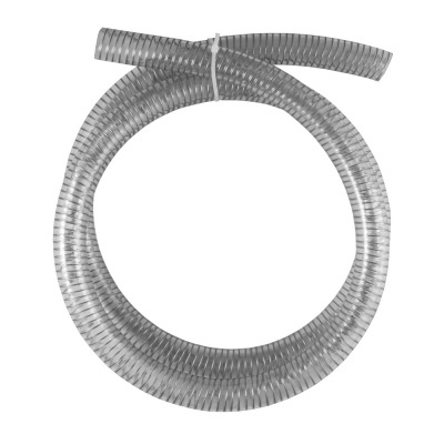 Tubo flexível transparente enrolado com estrutura interna helicoidal branca