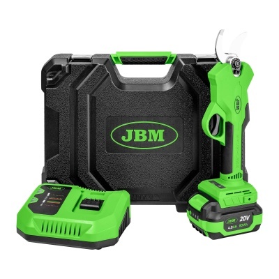 Conjunto de ferramentas elétricas JBM verde e preto com mala e recarregador