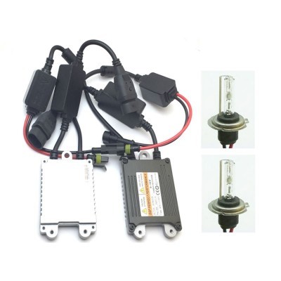 Kit de xenon para carro com lâmpadas, módulos e cabos conectores
