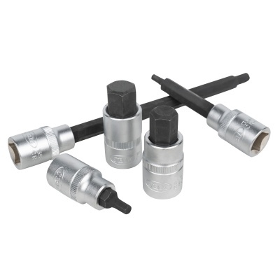 Conjunto de 5 pontas hexagonais metálicas com inscrições em branco