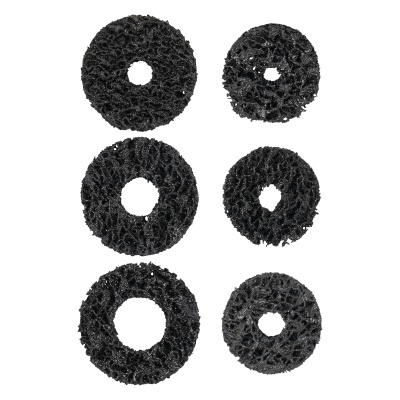 Esponjas abrasivas circulares negras com buraco central