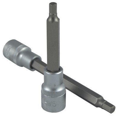 Dois soquetes de metal com chaves hexagonais