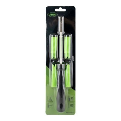 Conjunto de afiador e capas verdes em embalagem preta e verde JBM