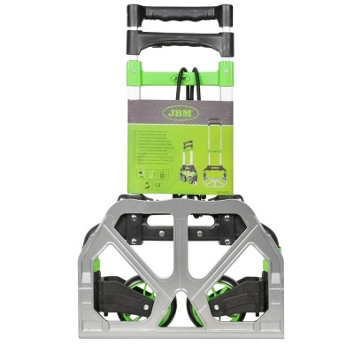 Carrinho de transporte dobrável JBM em metal e plástico com rodas verdes e pretas