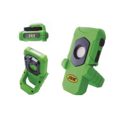 Lanterna portátil verde com luz redonda e LEDs