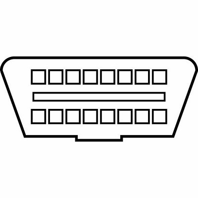 Conector OBD2 automóvel preto com 16 pinos
