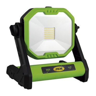 Projetor de luz LED portátil JBM preto e verde com suporte ajustável