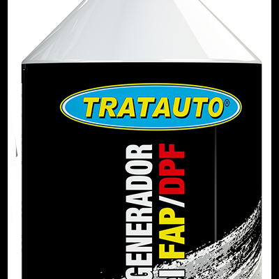 Frasco com rótulo preto e texto em espanhol para regeneração e dispersante de resíduos automotivos