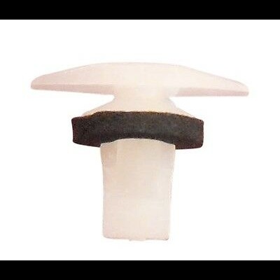 Clipe de fixação em plástico branco com anel preto