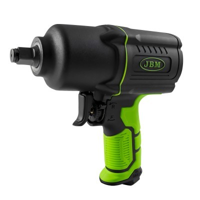 Chave de impacto pneumática preta e verde da marca JBM