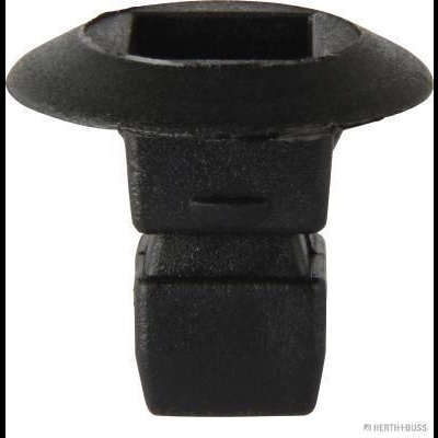 Clipe de fixação em plástico preto com entrada quadrada